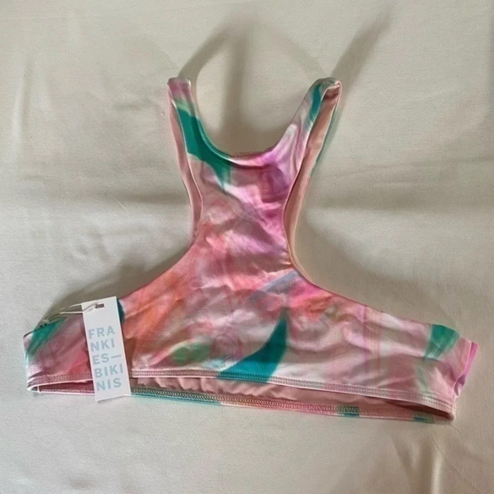 Frankie’s Rare Alexis Multicolor Patterned Bikini Swim Top In Trip Size XL NWT